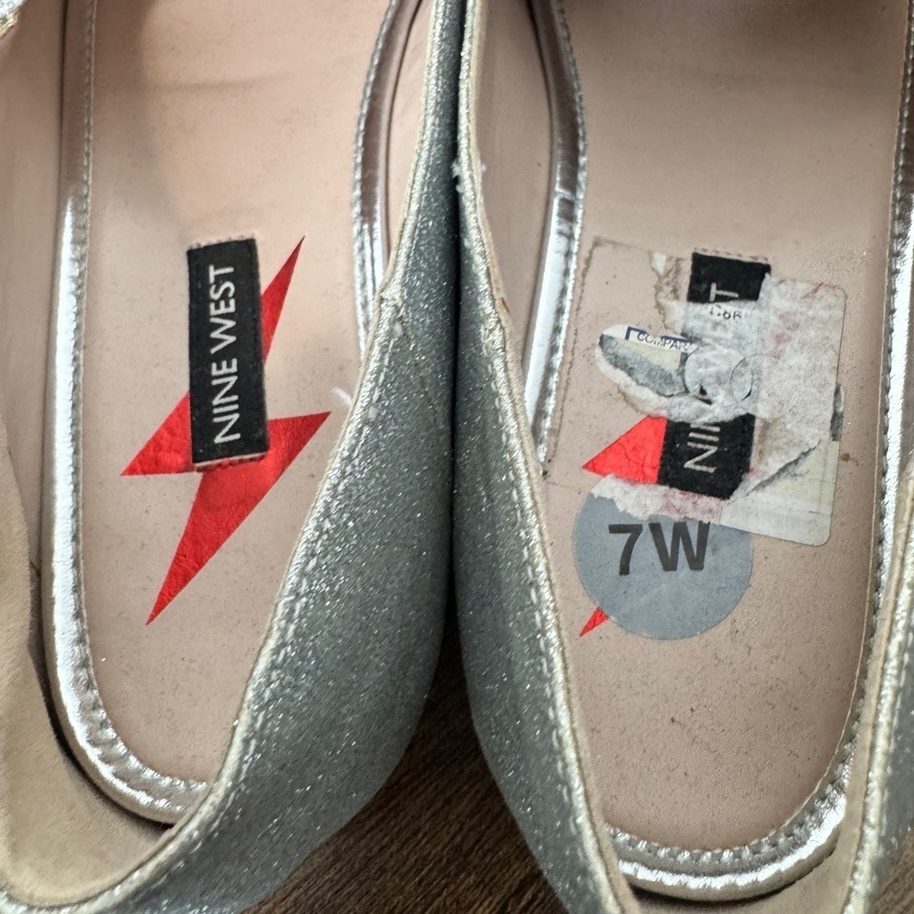 Nine West Silver Loafer Flat - Picture 5 of 8